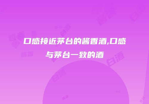 口感接近茅台的酱香酒,口感与茅台一致的酒