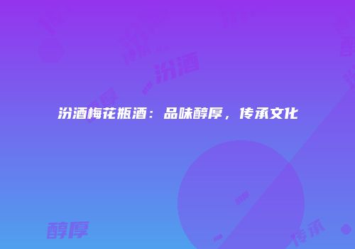 汾酒梅花瓶酒：品味醇厚，传承文化