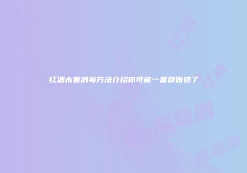 红酒木塞消毒方法介绍你可能一直都做错了