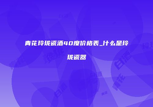 青花玲珑瓷酒40度价格表_什么是玲珑瓷器