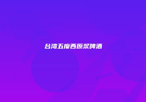 台湾五度西原浆啤酒