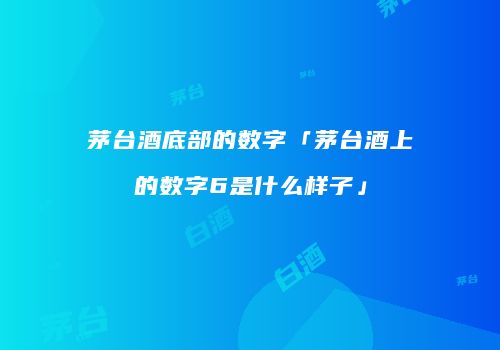 茅台酒底部的数字「茅台酒上的数字6是什么样子」