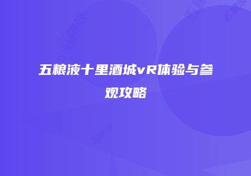 五粮液十里酒城vR体验与参观攻略