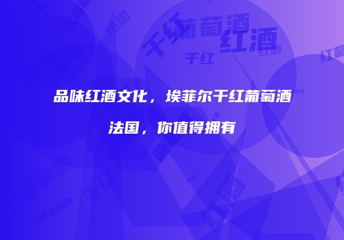 品味红酒文化，埃菲尔干红葡萄酒法国，你值得拥有