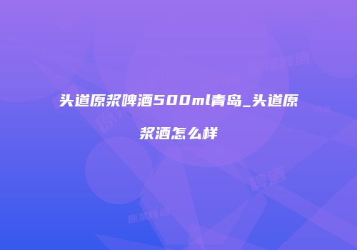 头道原浆啤酒500ml青岛_头道原浆酒怎么样