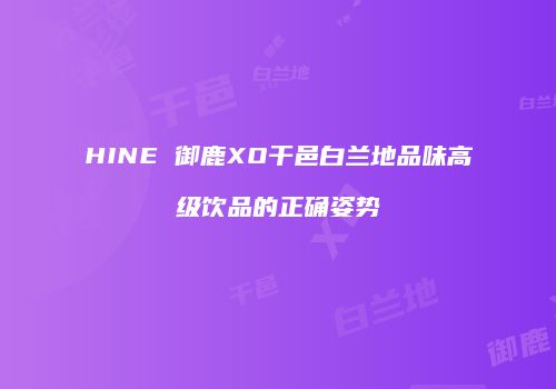 HINE 御鹿XO干邑白兰地品味高级饮品的正确姿势