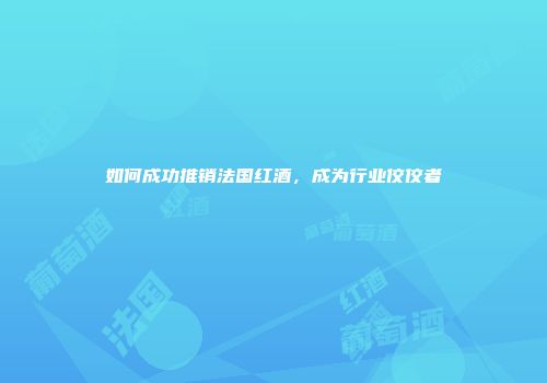 如何成功推销法国红酒，成为行业佼佼者