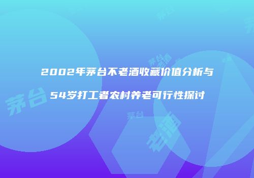 2002年茅台不老酒收藏价值分析与54岁打工者农村养老可行性探讨