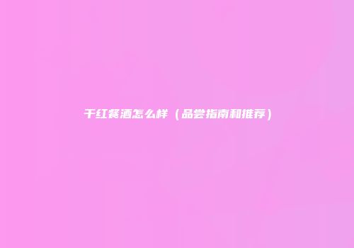 干红餐酒怎么样（品尝指南和推荐）