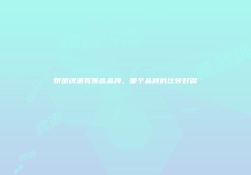 精酿啤酒有哪些品牌，哪个品牌的比较好喝