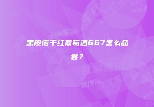 黑皮诺干红葡萄酒667怎么品尝？