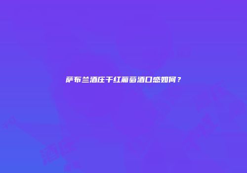 萨布兰酒庄干红葡萄酒口感如何？
