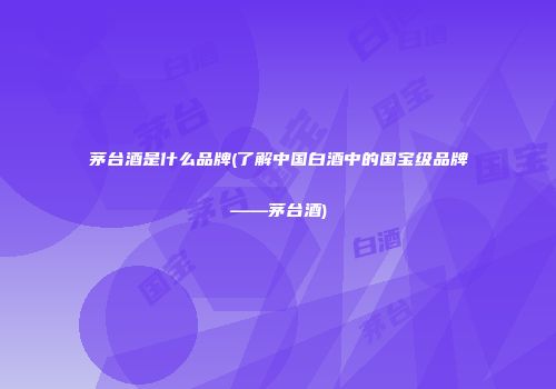 茅台酒是什么品牌(了解中国白酒中的国宝级品牌——茅台酒)