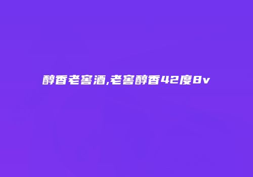 醇香老窖酒,老窖醇香42度8v