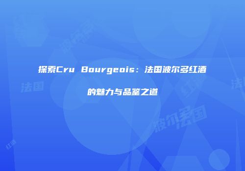 探索Cru Bourgeois：法国波尔多红酒的魅力与品鉴之道