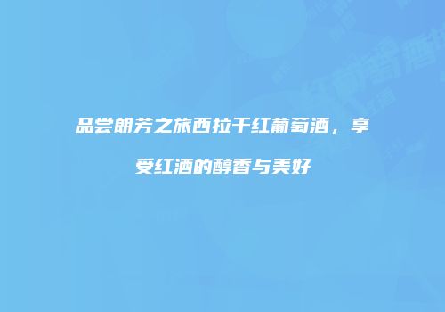 品尝朗芳之旅西拉干红葡萄酒，享受红酒的醇香与美好