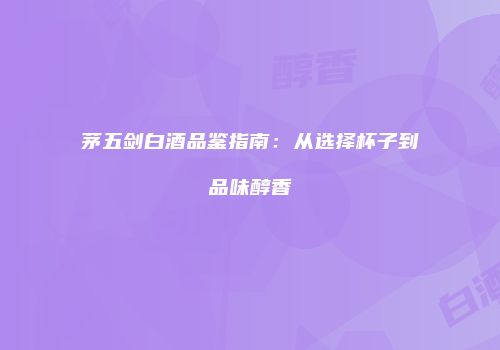 茅五剑白酒品鉴指南：从选择杯子到品味醇香