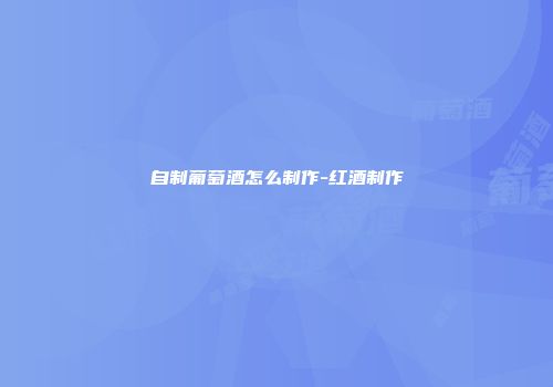 自制葡萄酒怎么制作-红酒制作