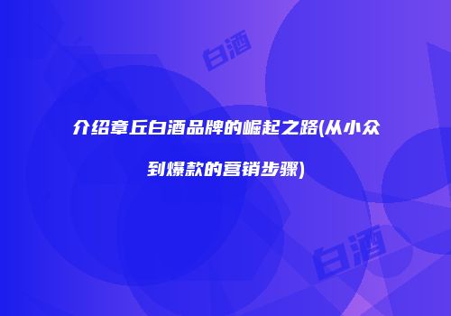 介绍章丘白酒品牌的崛起之路(从小众到爆款的营销步骤)