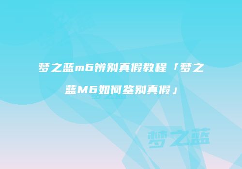 梦之蓝m6辨别真假教程「梦之蓝M6如何鉴别真假」