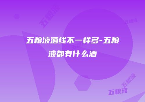 五粮液酒线不一样多-五粮液都有什么酒
