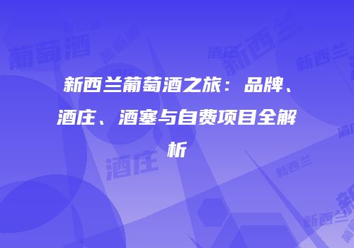 新西兰葡萄酒之旅：品牌、酒庄、酒塞与自费项目全解析