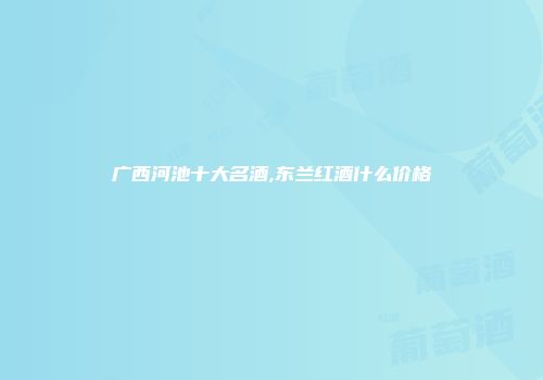 广西河池十大名酒,东兰红酒什么价格