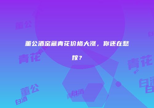 董公酒窑藏青花价格大涨，你还在愁嫁？