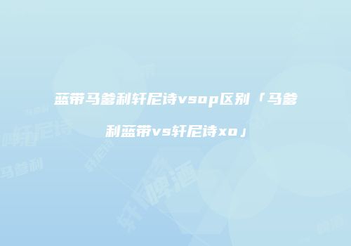 蓝带马爹利轩尼诗vsop区别「马爹利蓝带vs轩尼诗xo」