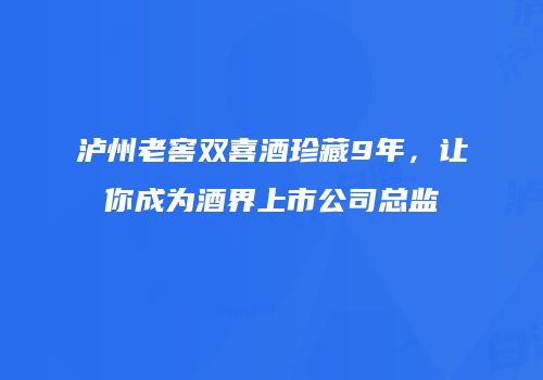 泸州老窖双喜酒珍藏9年，让你成为酒界上市公司总监