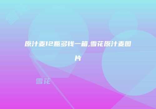 原汁麦12瓶多钱一箱,雪花原汁麦图片