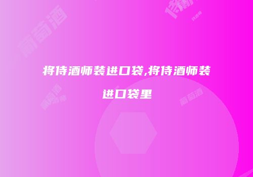 将侍酒师装进口袋,将侍酒师装进口袋里