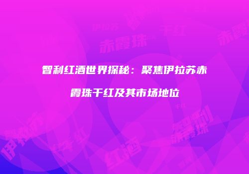 智利红酒世界探秘：聚焦伊拉苏赤霞珠干红及其市场地位