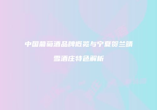 中国葡萄酒品牌概览与宁夏贺兰晴雪酒庄特色解析