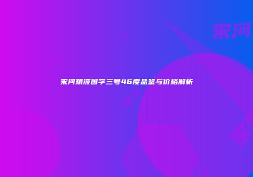 宋河粮液国字三号46度品鉴与价格解析
