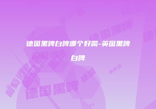 德国黑啤白啤哪个好喝-英国黑啤白啤