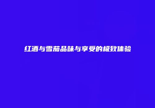 红酒与雪茄品味与享受的极致体验