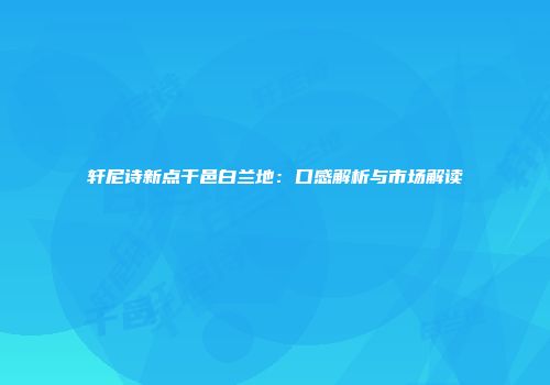 轩尼诗新点干邑白兰地：口感解析与市场解读