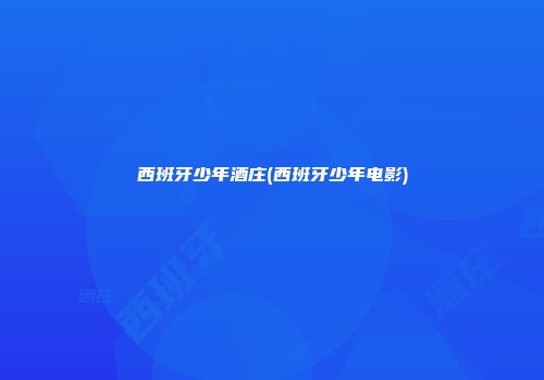 西班牙少年酒庄(西班牙少年电影)