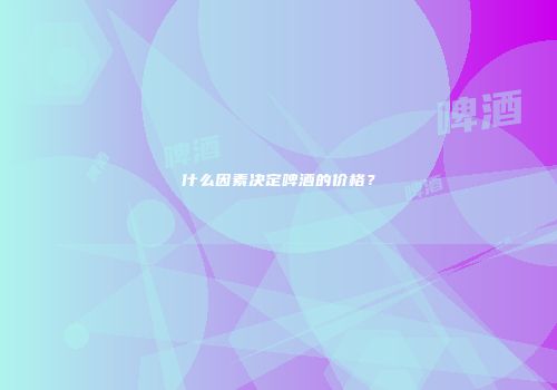 什么因素决定啤酒的价格？