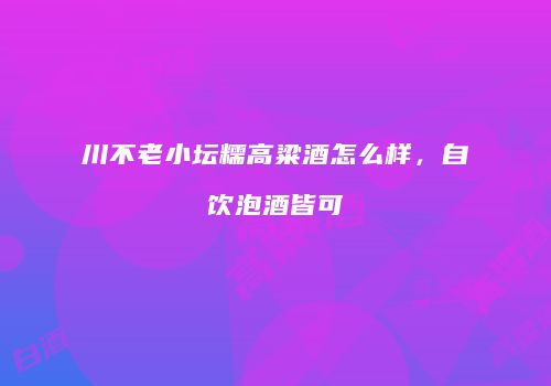 川不老小坛糯高粱酒怎么样，自饮泡酒皆可
