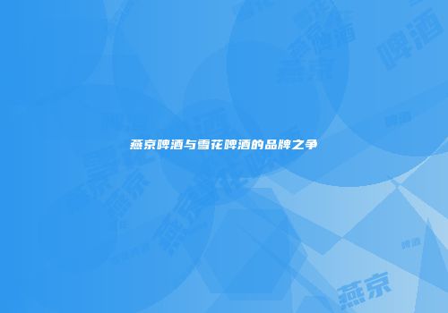 燕京啤酒与雪花啤酒的品牌之争
