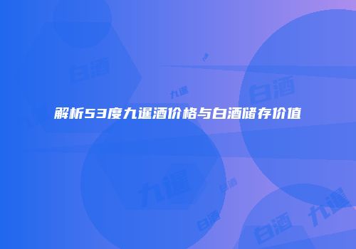 解析53度九暹酒价格与白酒储存价值