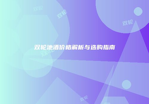 双轮池酒价格解析与选购指南