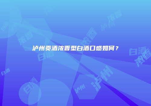 泸州贡酒浓香型白酒口感如何？