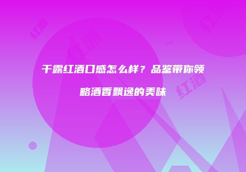 干露红酒口感怎么样？品鉴带你领略酒香飘逸的美味