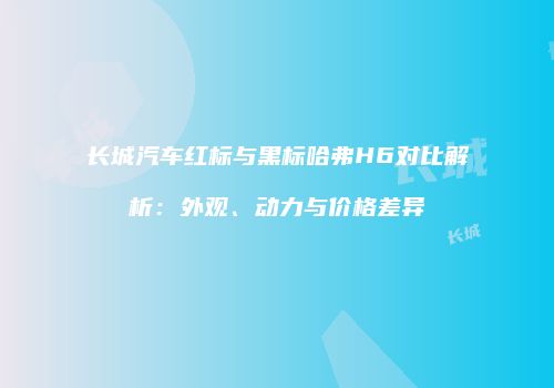 长城汽车红标与黑标哈弗H6对比解析：外观、动力与价格差异