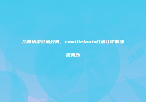 品味法国红酒经典，camillelouis红酒让你的味蕾舞动