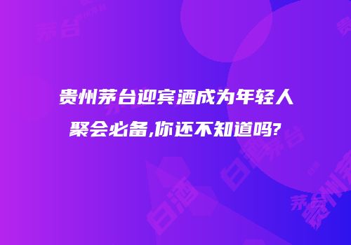 贵州茅台迎宾酒成为年轻人聚会必备,你还不知道吗?