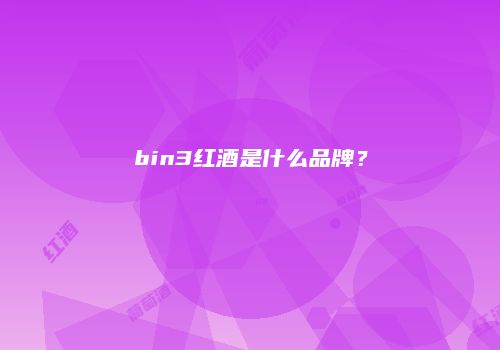 bin3红酒是什么品牌?
